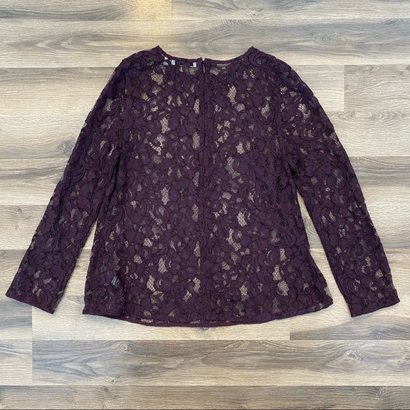 Aritzia Babaton Purple Lace Top - Picture 2 of 5